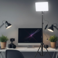 Прямоугольная светодиодная LED лампа с регулируемым светом и штативом 2 м для фото и видео