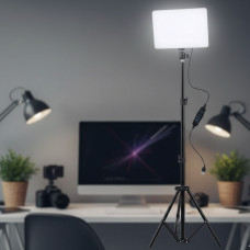 Прямоугольная светодиодная LED лампа с регулируемым светом и штативом 2 м для фото и видео