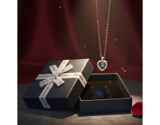 Кулон с цепочкой сердце I love you золото на 100 языках мира с гравировкой и проекцией фразы «Я Люблю Тебя»