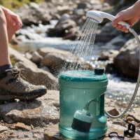 Туристический аккумуляторный душ для дачи Gotel Q16H Outdoor Shower на 20 л / Походной душ для кемпинга