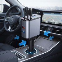 Автомобильное зарядное устройство Hugeel HG-CC11 мощностью 66 Вт с QC 3.0 и PD, комплект кабелей Type-C и