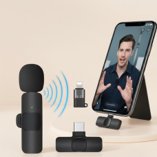 Петличный беспроводной микрофон K9 Wireless Lavalier Microphone с адаптером Lightning Type-C