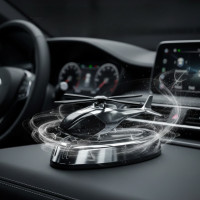 Ароматизатор в виде вертолета с солнечной панелью, многоразовый, черный, гардения