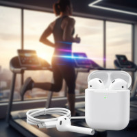 Беспроводные сенсорные Bluetooth наушники i12 TWS Lightning белые