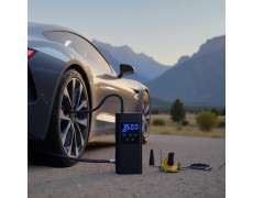 Портативный аккумуляторный компрессор для авто с USB зарядкой и LED дисплеем 6000 мАч