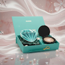 Тональный кушон Drawshe Emerald Crystal Glow увлажняющий, трехцветный, с заменяемым блоком, 24 грамма