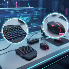 Игровой комплект X1 M1 Bluetooth клавиатура и мышь для смартфонов и ПК черный