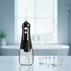 Портативный ирригатор для полости рта L10 с 5 насадками 300 мл черный