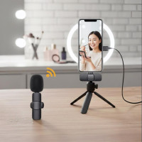 Беспроводной петличный микрофон K8 черный с адаптером Lightning-Type-C