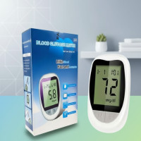 Глюкометр без кодировки с комплектом из 50 тестов, память на 180 измерений, ручка с регулировкой глубины